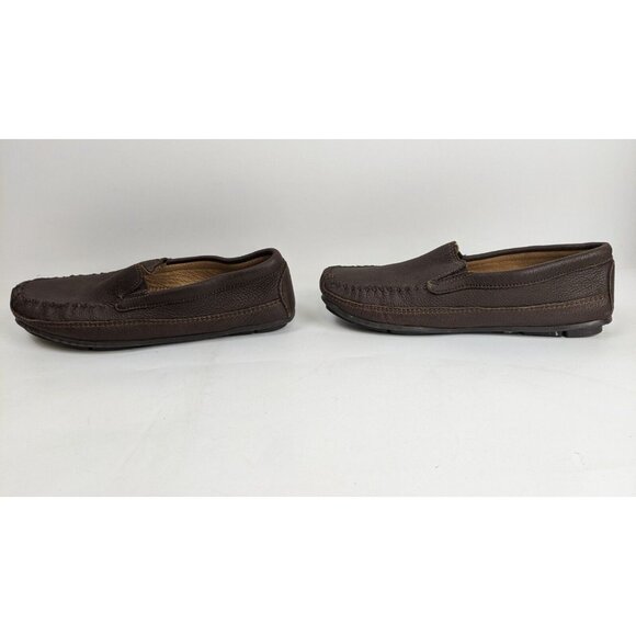 Minnetonka Moccasin Brown Leather Loafer Mens Size 12 - Picture 6 of 10